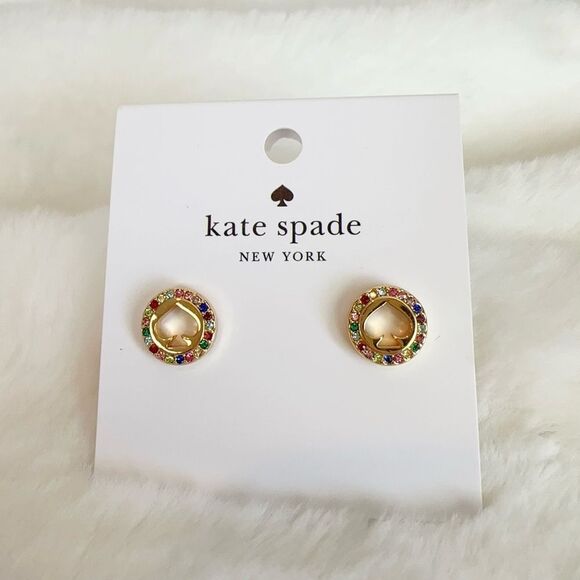 NWT Kate Spade‎ Spot The Spade Pave Halo Spade Studs - Picture 2 of 6